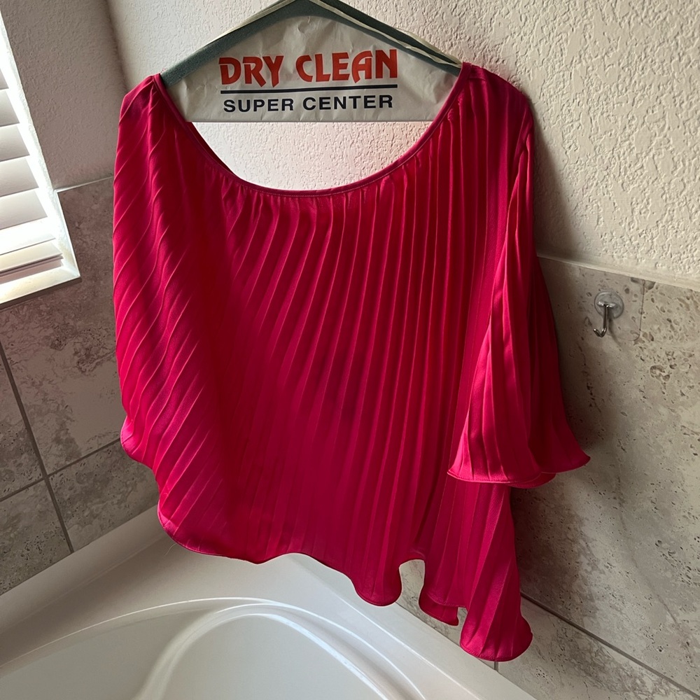 Umgee Vibrant Pink Silky Blouse